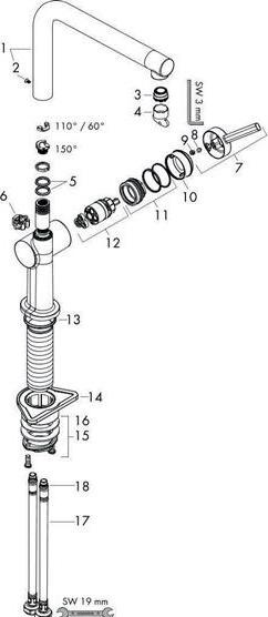 Productafbeelding hansgrohe HG ééngreeps wastafelmengkraan 270 TALIS M chroom