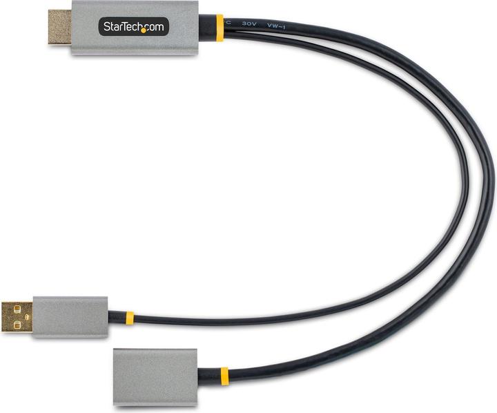 Image du produit StarTech com 1ft (30cm) HDMI to DisplayPort Adapter Cable, Active 4K 60Hz HDMI 2.0 to DP 1.2 Convert (0.30 m)