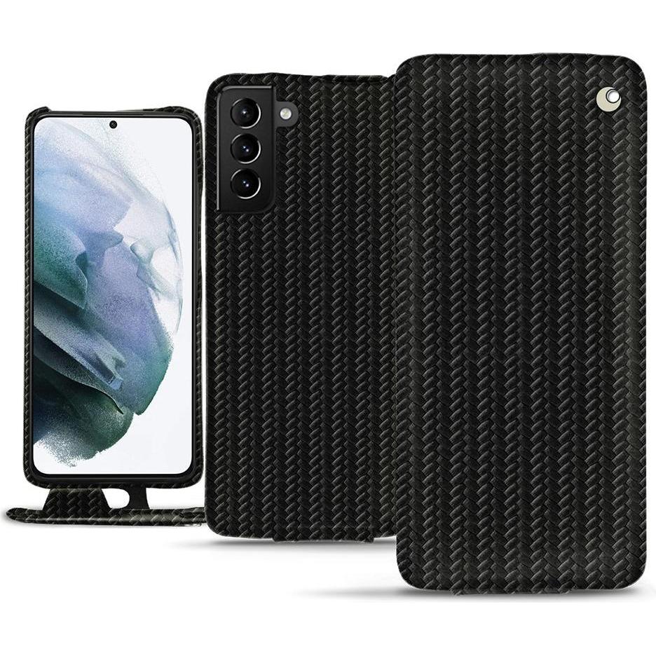 Noreve Lederschutzhülle vertikal (Samsung Galaxy S21+), Smartphone Hülle, Schwarz