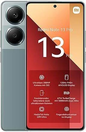 Image du produit Xiaomi Redmi Note 13 Pro (256 Go, Forest Green, 6.67", Double SIM hybride, 4G)