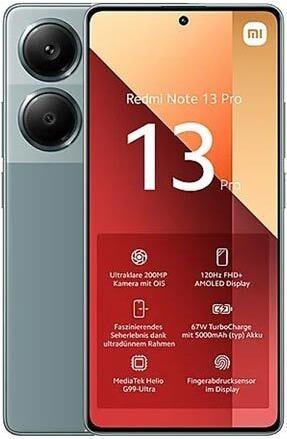 Actual product image Xiaomi Redmi Note 13 Pro (256 GB, Forest Green, 6.67", Hybrid Dual SIM, 200 Mpx, 4G)