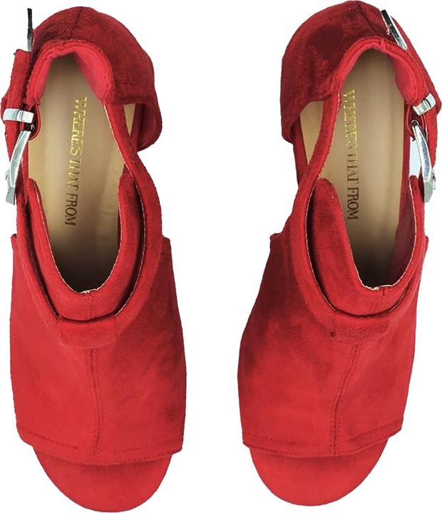 Actual product image Where's That From Womens/Ladies Lisa Suede Open Toe Wide Block Heel Sandals (39)