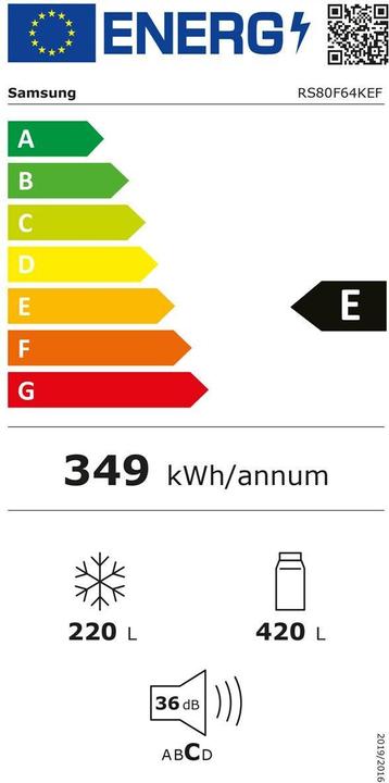 Energy Label Samsung RS80F64KEFWS (640 l)