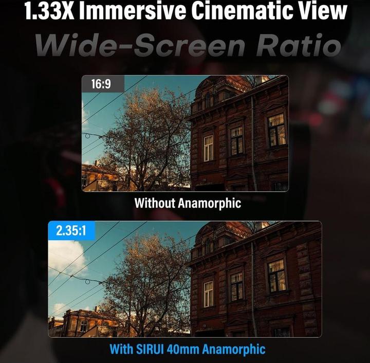 Produktbild Sirui 40AF133X-ZB 40mm T1.81.33X S35 AF Anamorphic Objektiv (Nikon Z mount, Blue Flare) (Nikon Z, Vollformat)