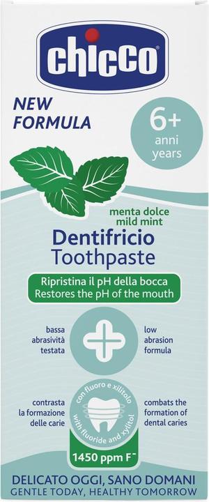 Actual product image Chicco Toothpaste mild mint, WITH fluoride 1450ppm, 50ml - 6y+ (50 ml)