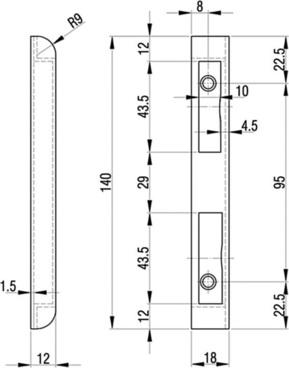 Produktbild Glutz Kappenschliessbleche B-1102 (Schliessblech)