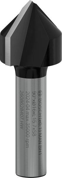 Actual product image Bosch Professional Zubehör V-groove cutter, 8 mm, D1 16 mm, L 16 mm, G 45 mm, 90°