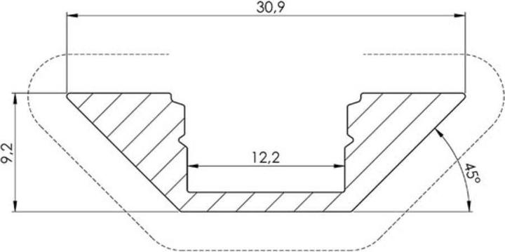Actual product image LEDsON Alu-Corner - Aluminium Profile For LED Strips - Angle Profile - Eloxidated Aluminium - Silver - 2 m (200 cm)