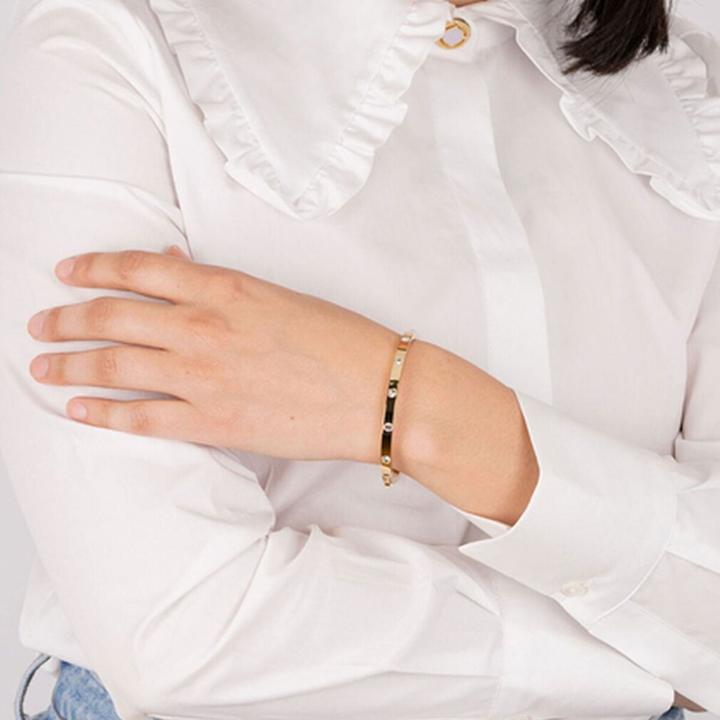 Immagine prodotto Lotus Stile - Bracciale solido placcato oro con cristalli LS1846-2 / 2 (6.10 cm, Acciaio inossidabile)