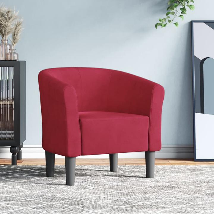 Produktbild VidaXL Clubsessel Weinrot Samt,Farbe: Weinrot,Material: Samt (100