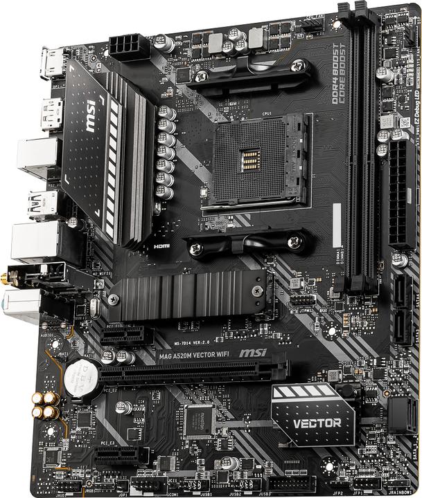 Produktbild MSI Mag A520m Vector Wifi (AM4, AMD A520, mATX)