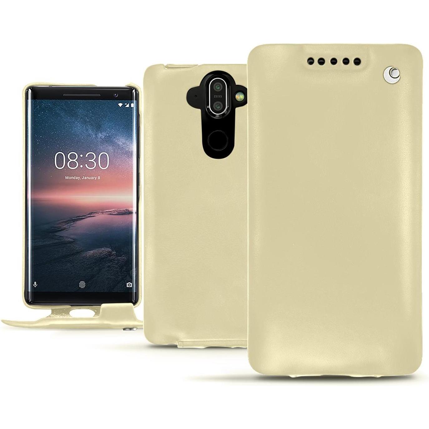 Noreve Lederschutzhülle vertikal (Nokia 8 Sirocco), Smartphone Hülle, Beige