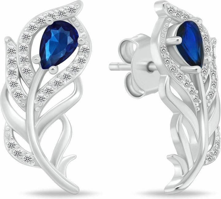 Immagine prodotto Brilio Silver - Dazzling silver earrings Feathers with zircons EA1202WB (Argento)