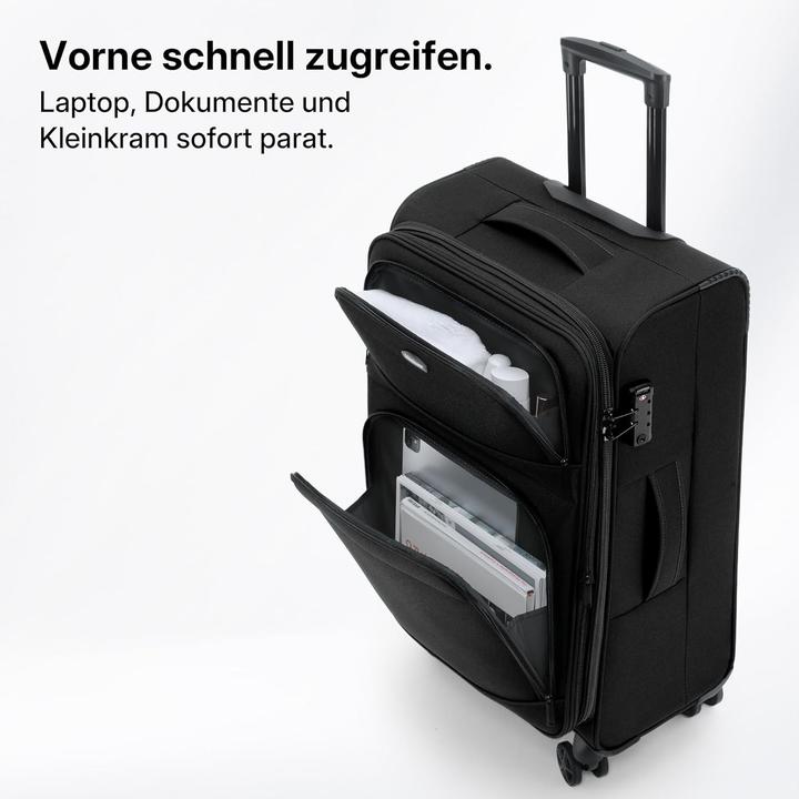 Produktbild Münicase Erweiterbarer Stoffkoffer mit TSA-Schloss & Rollen (69 l)