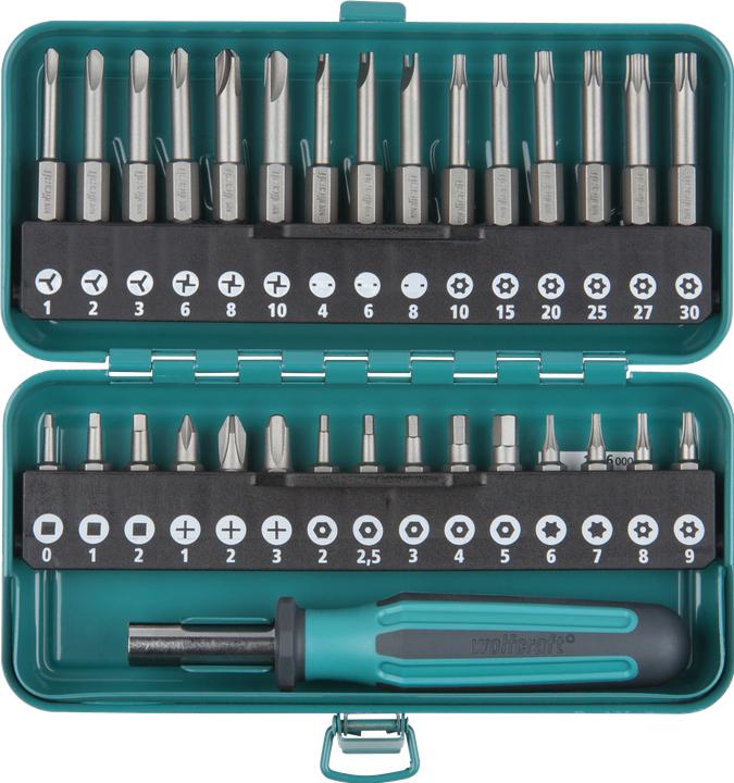 Produktbild wolfcraft 1 Kombi-Sicherheitsbit-Box Solid 31-tlg. (Innensechsrund TX)