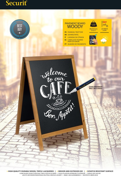Actual product image Securit Chalk board stand (Blackboard, 56 x 89 cm)