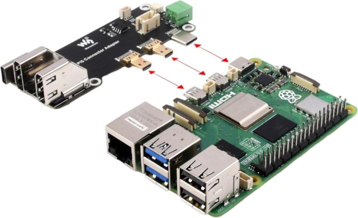 Produktbild WaveShare Micro HDMI zu HDMI Adapter Board für Raspberry Pi 5