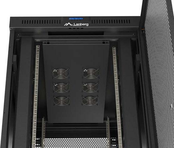 Actual product image Lanberg 19" 47U 800x1200 freist. LCD perfor.Tür (FlatPack)sw (Speditionsversand) (47 RU, 19 inch rack)