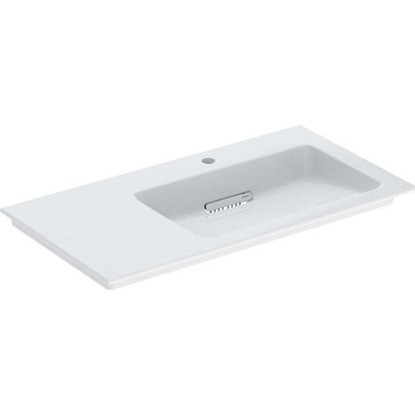 Geberit, Spülbecken, ONE Möbelwaschtisch Abgang horizontal, Ablagefläche links, 90x13,1x47,5cm, 505.0 (Einbauspüle, 47.5...