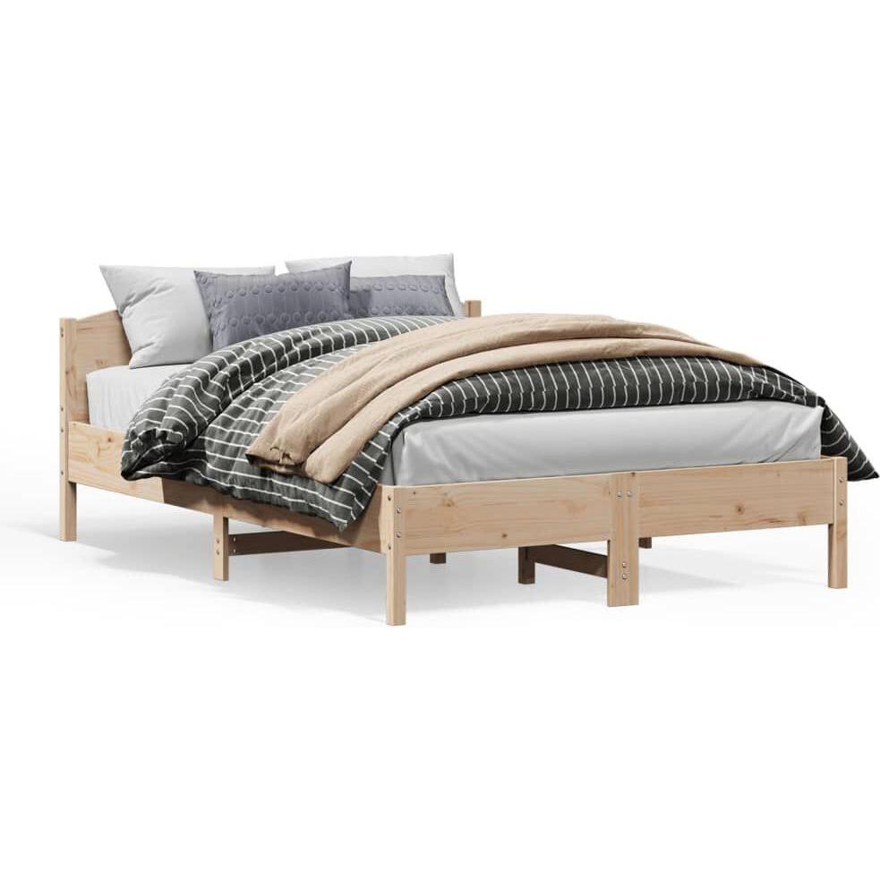 VidaXL, Bett, Bett mit Kopfteil Kiefer (150 x 200 cm)