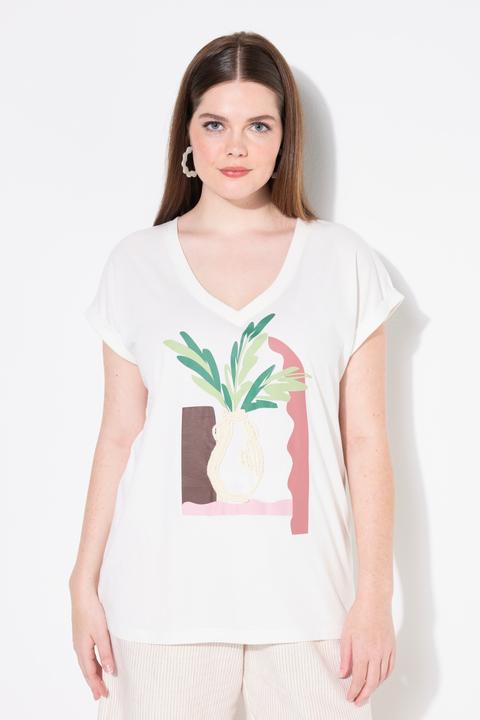 Produktbild Ulla Popken T-Shirt, Vase, V-Ausschnitt, Halbarm (58)