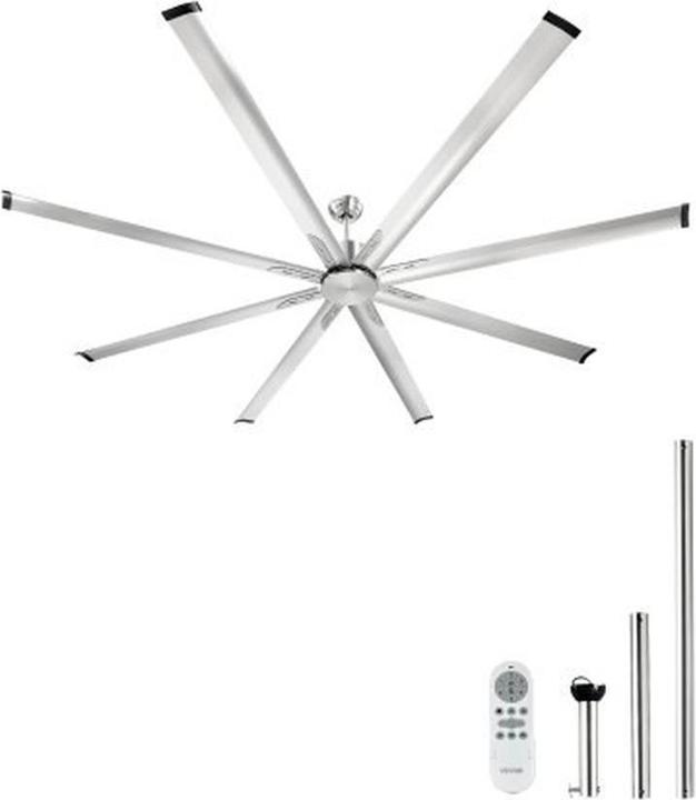 Vevor Ceiling Fan Without Light Remote Control Brushed Nickel (42 dB)