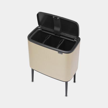 Productafbeelding Brabantia Prullenbak Bo Touch Bin Champagne, 3 x 11 L (33 l)