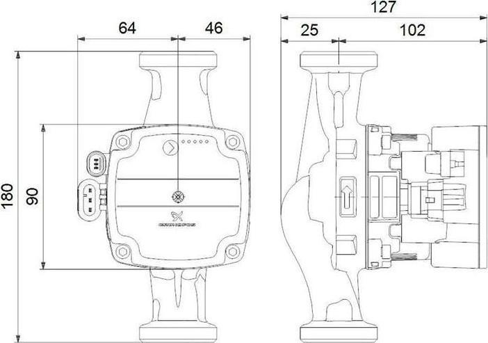 Productafbeelding Grundfos Circulatiepomp ALPHA Solar 25-75 180 mm 1 1/2" 98989300