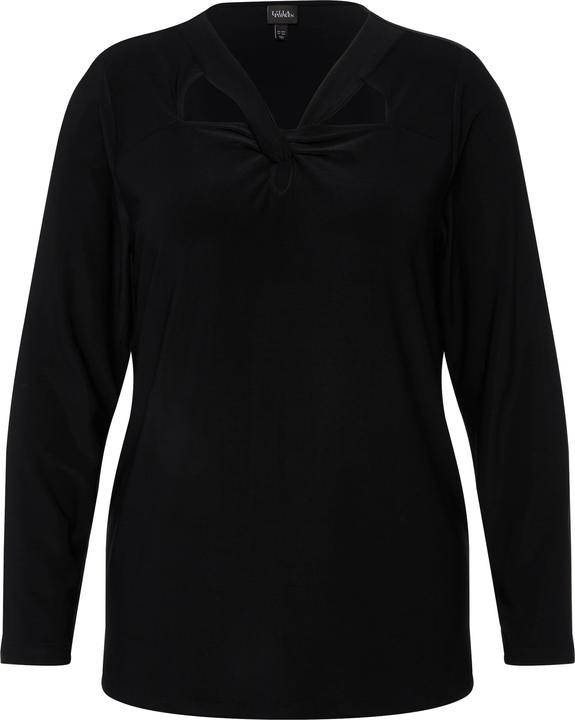 Image du produit Ulla Popken T-shirt collection Classic, col en V et manches longues, découpes fantaisie (50, 52)