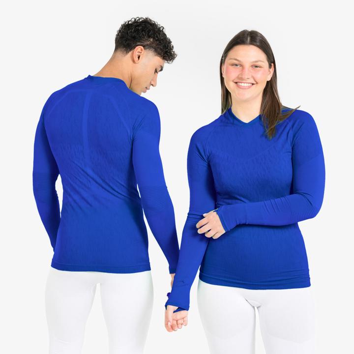 Immagine prodotto Kipsta Maglia funzionale da calcio da donna/uomo a maniche lunghe - Keepdry blu indaco (S)