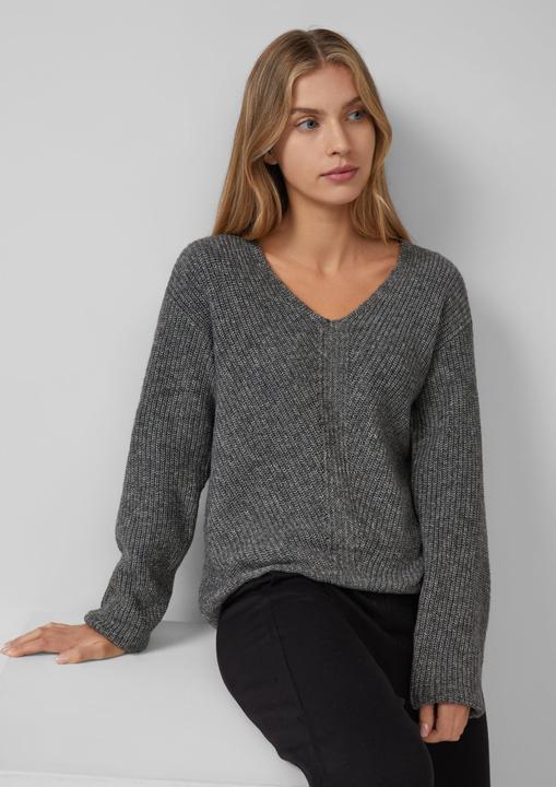 Produktbild s.Oliver Strickpullover Weicher Strickpullover im Relaxed Fit mit V-Ausschnitt (36)