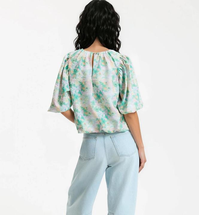 Immagine prodotto La Redoute Collections Bluse mit Rundhalsausschnitt und Puffärmeln mit Blumenmuster (S)