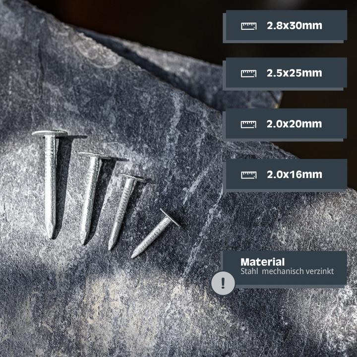 Actual product image Helpmate Dachpappnägel 2,8x30, verzinkt, 400 Gramm (1 Piece, 30 mm)
