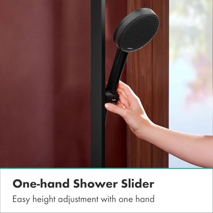 Productafbeelding hansgrohe Doucheset mit extra grosser wassersparender Douchekop, drei Strahlarten und verstellbarer Stange