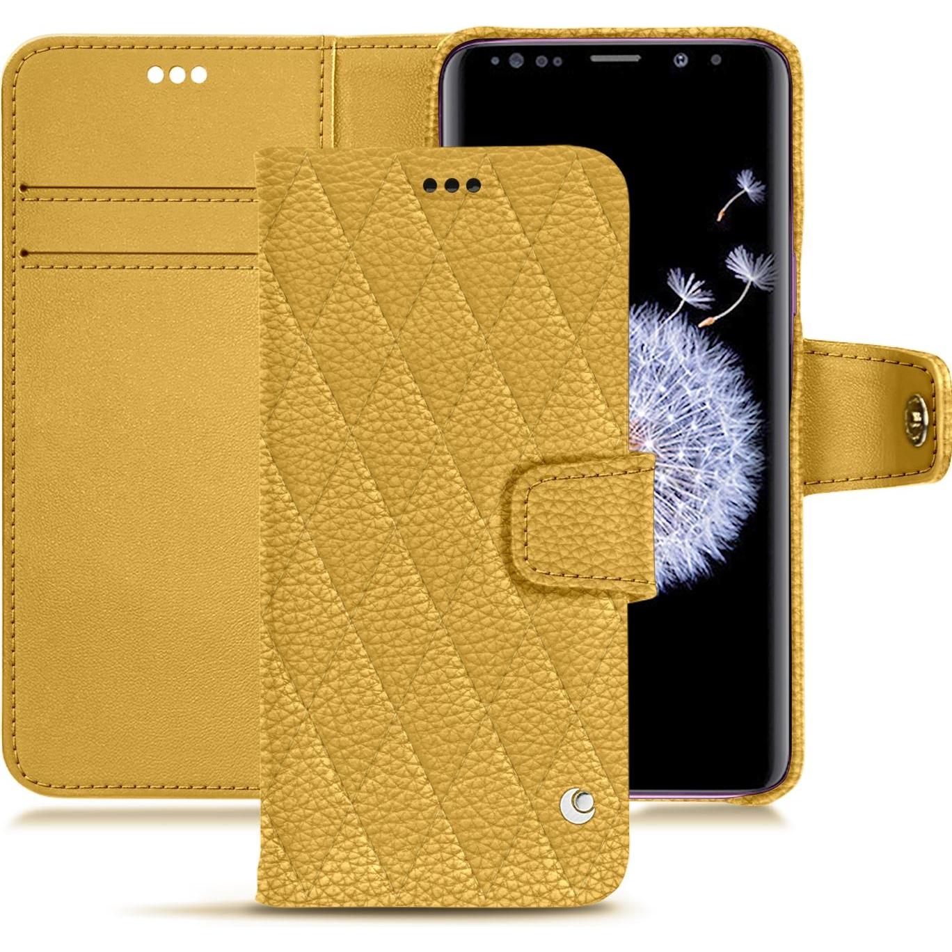 Noreve Lederschutzhülle Wallet (Samsung Galaxy S9+), Smartphone Hülle, Orange