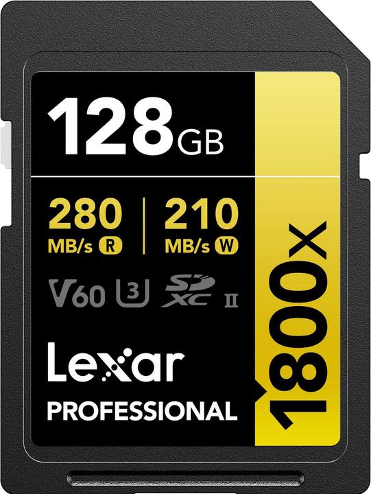 Lexar Professional 1800x (128 Go, SDXC, U3, UHS-II)