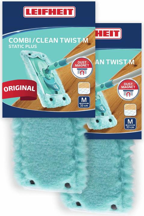 Produktbild Leifheit Wischbezug CLEAN TWIST M / Combi M static plus 2er Set (2 Stk.)