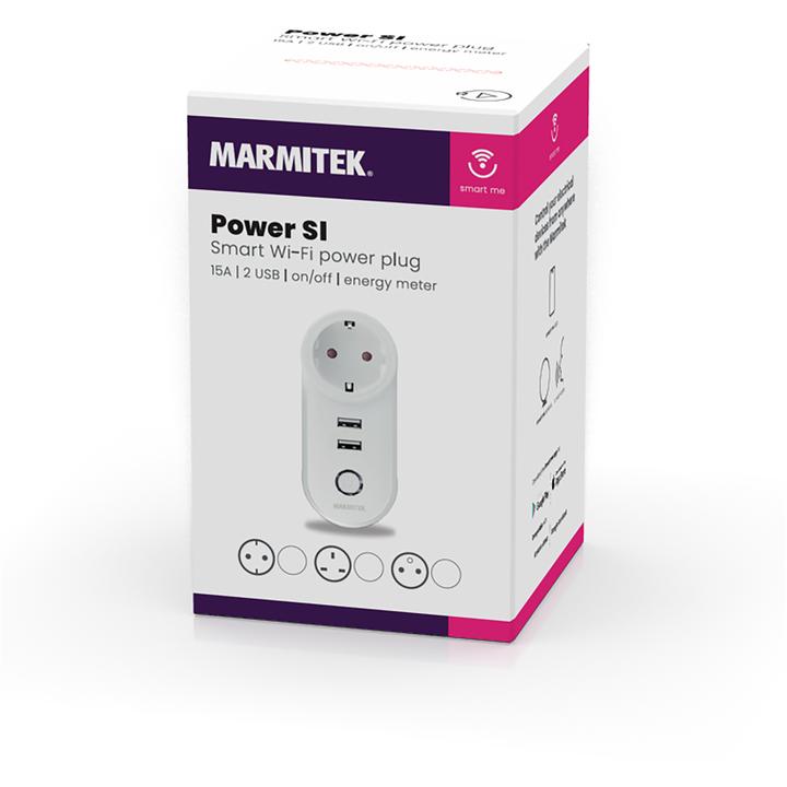 Image du produit Marmitek POWER SI Smart Wi-Fi power plug 15A 2xUSB