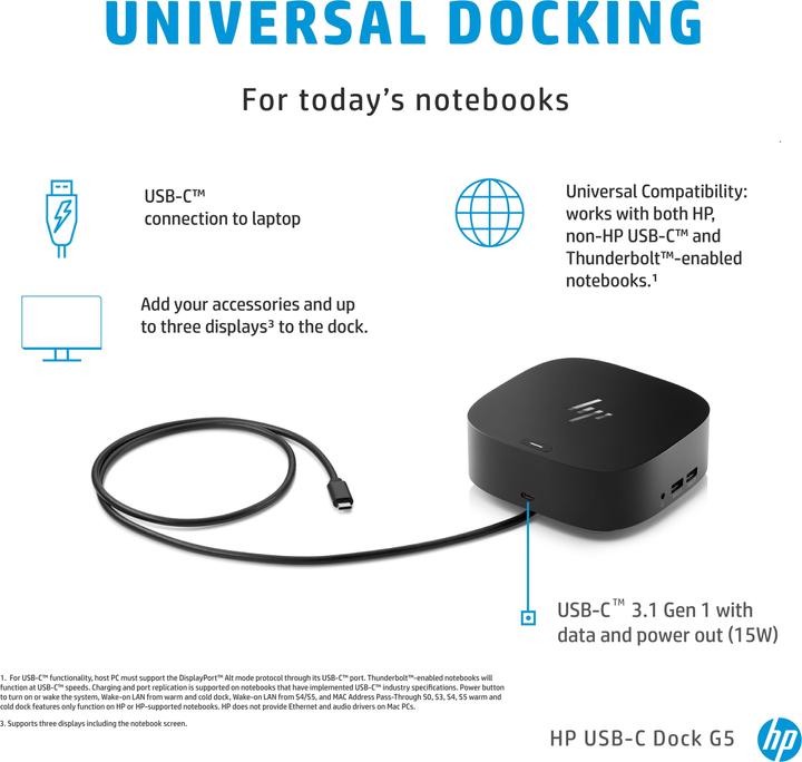 Image du produit HP G5 Universal Dock (USB-C, 10 Ports)