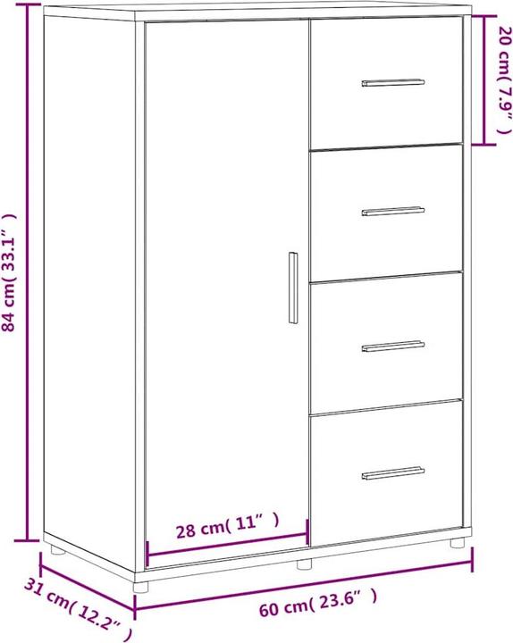 Produktbild vidaXL Kauko (60 x 31 x 84 cm)