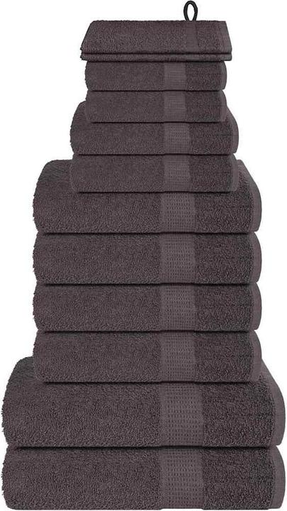 vidaXL Set de 12 serviettes Anthracite 360 g/m² 100% coton Serviette de bain (50 x 100 cm, 15 x 21 cm, 70 x 140 cm, 30 x 50 cm)