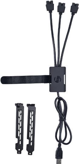 Actual product image Lian-Li PW-U2TPAB USB hub - black (0.60 m, USB 2.0)