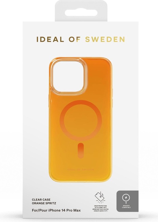 Actual product image iDeal Of Sweden Magsafe Designer Hard-Cover Orange Spritz clear (Apple iPhone 14 Pro Max)