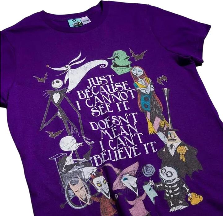Actual product image The Nightmare Before Christmas Unisex Adult Quote T-Shirt (S)