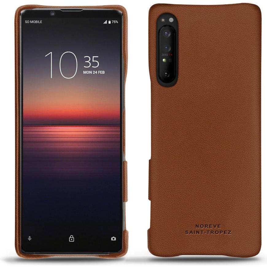 Noreve Lederschutzhülle (Sony Xperia 1 II), Smartphone Hülle, Braun