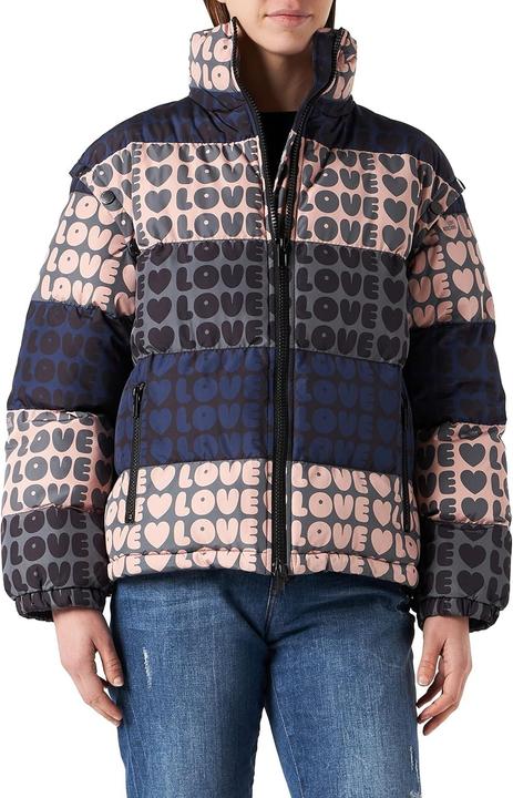 Actual product image Love Moschino Allover Love Quilted Detachable Sleeves Jacket (42)