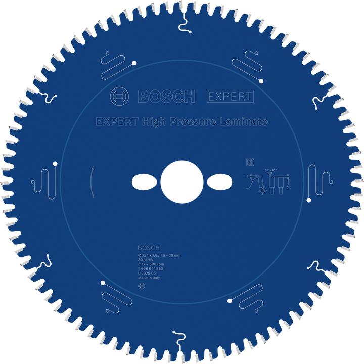 Immagine prodotto Bosch Professional Zubehör Lama circolare Expert per laminato ad alta pressione, 254 x 30 x 2,8 mm, 80