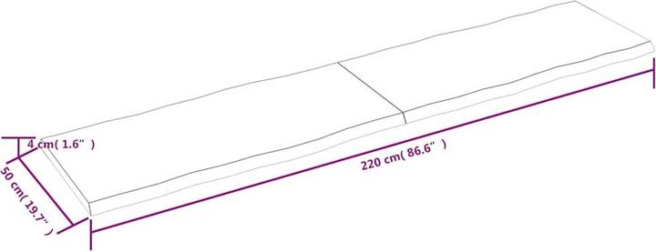Actual product image vidaXL Tischplatte (220 x 50 cm)