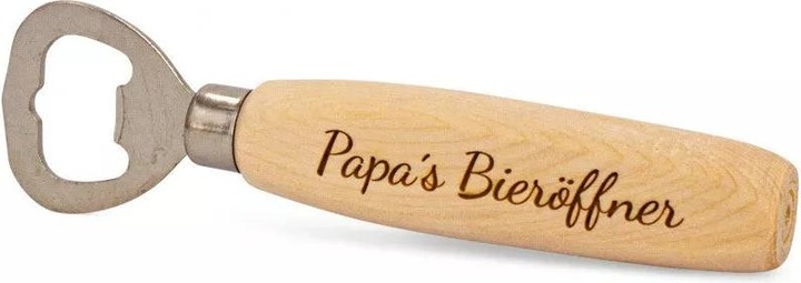 Produktbild ZNatur Flaschenöffner Zirben Holz mit Gravur Papas Bieröffner No.47 (Kapselheber)