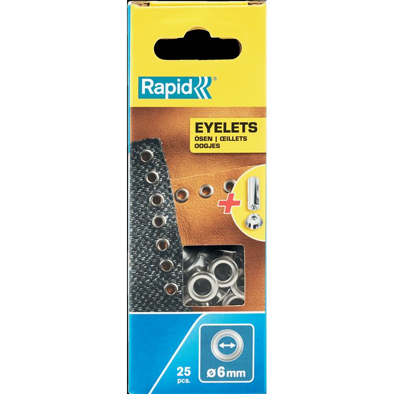 Rapid Ösen 6mm 25 Stück + Einschlagwerkzeug, Nähzubehör